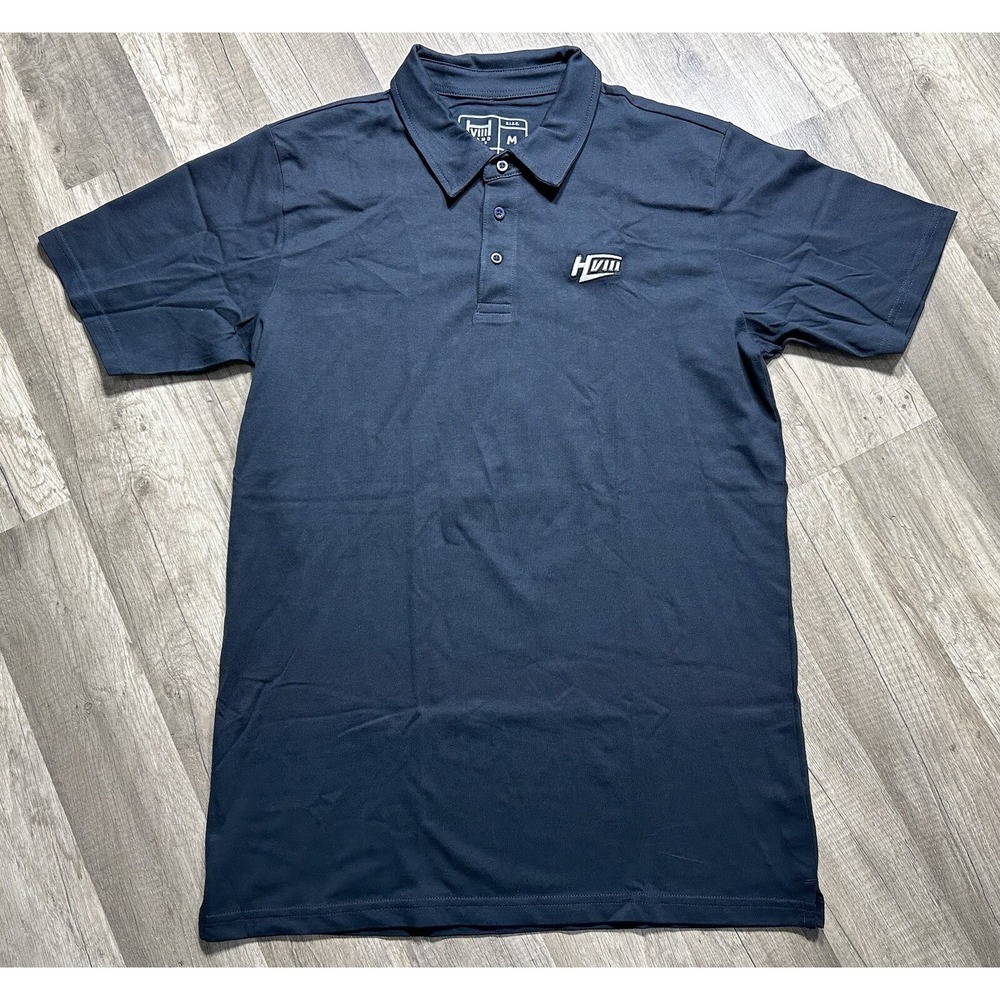Hviii Brand Goods Men Short Sleeve Polo Shirt‎ Size Medium Navy Embroidered NWOT